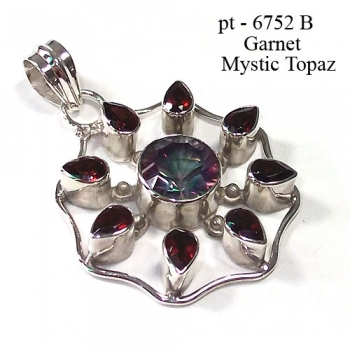 925 sterling silver high fashion mystic topaz handmade pendant jewelry